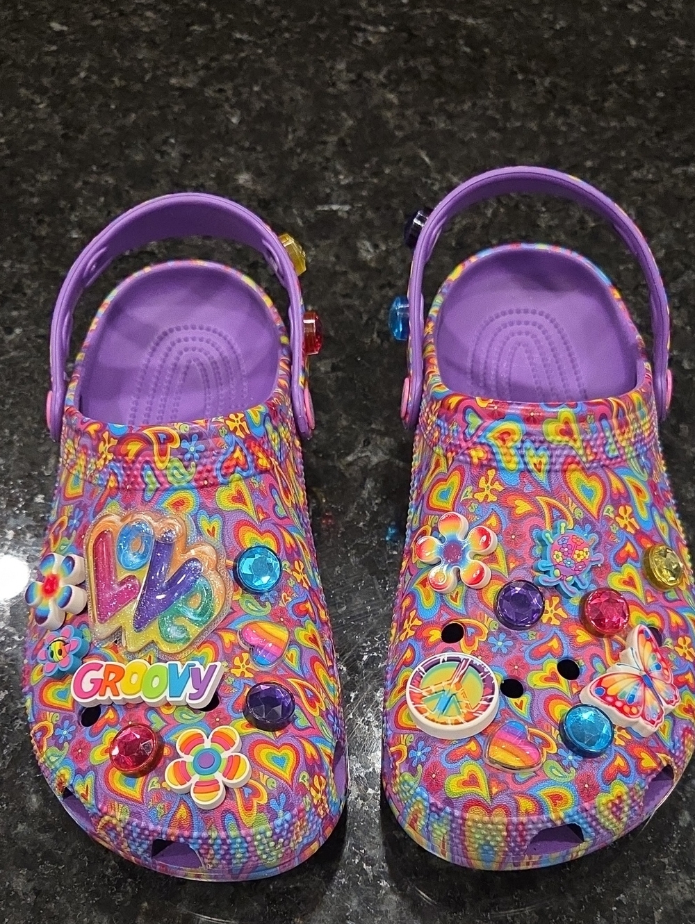 Rare Purple Lisa Frank Crocs Womens Size 10